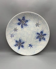 Crate & Barrel Winter Wonderland Snowflake Platter Ceramiche Umbre Italy NEW