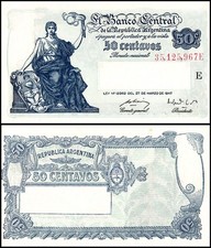 Argentina 50 Centavos, 1947, P-256a.2, UNC