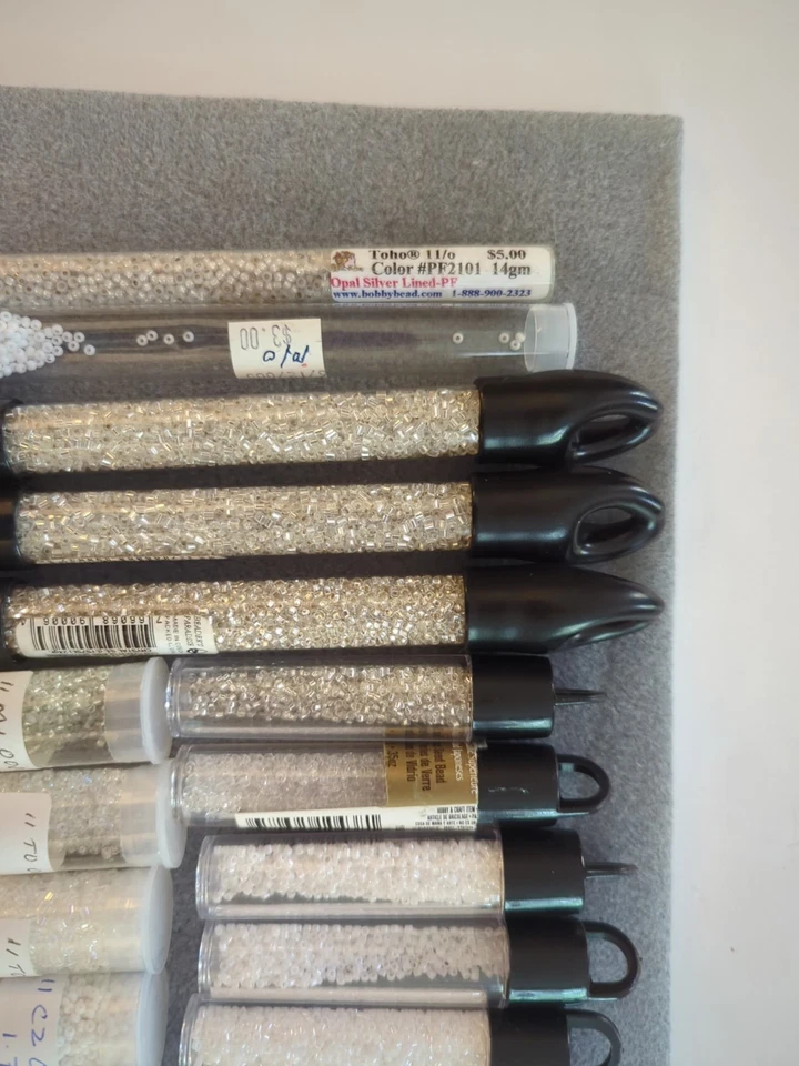Seed Bead Lot 1, White 11/0 Miyuki, Toho, Czech - Photo 2/4