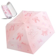 Mini Travel Folding Umbrella - Small Compact Sun Retractable Umbrella with Ca...