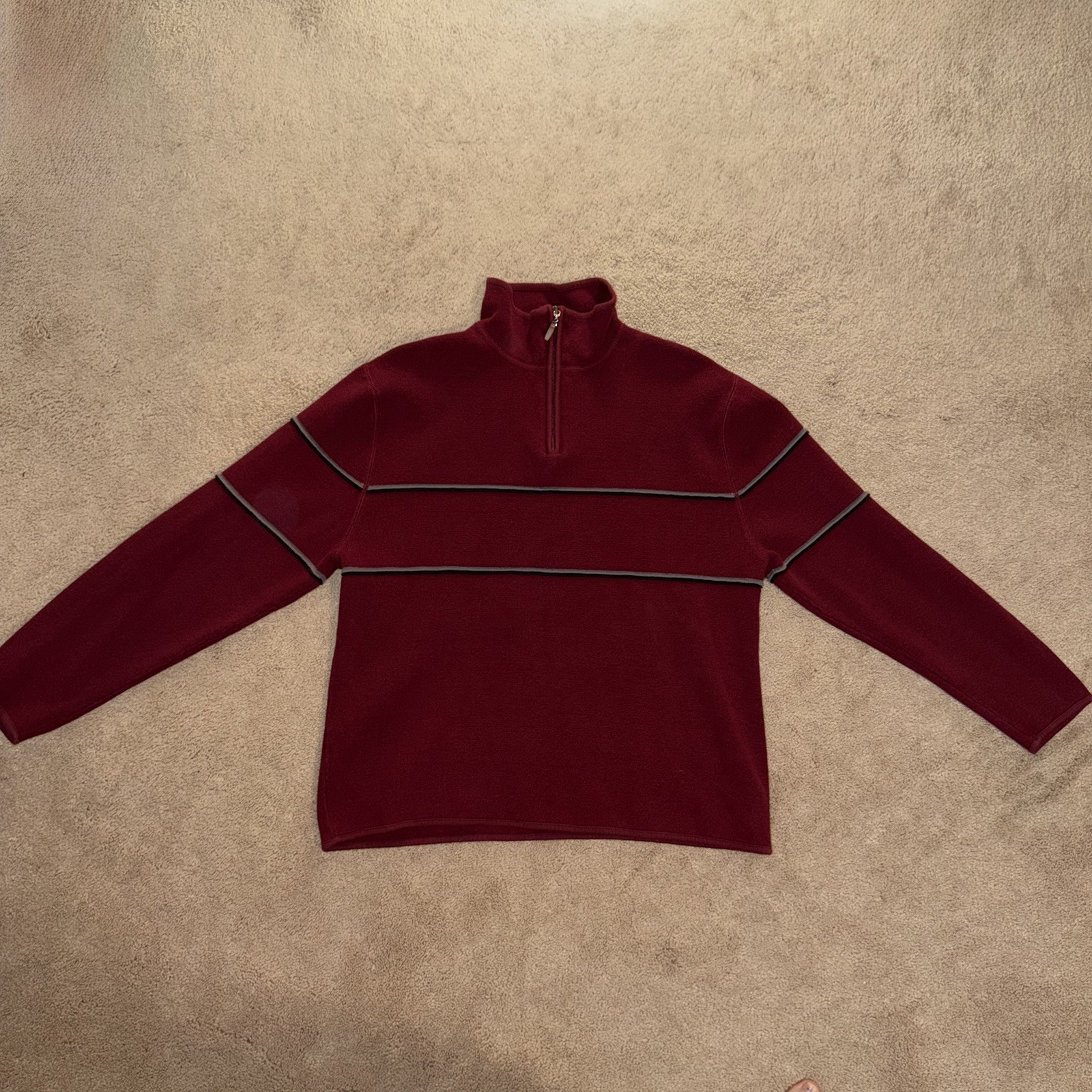 Pendleton Half Zip Knit Sweater Wine Red Quarter … - image 1