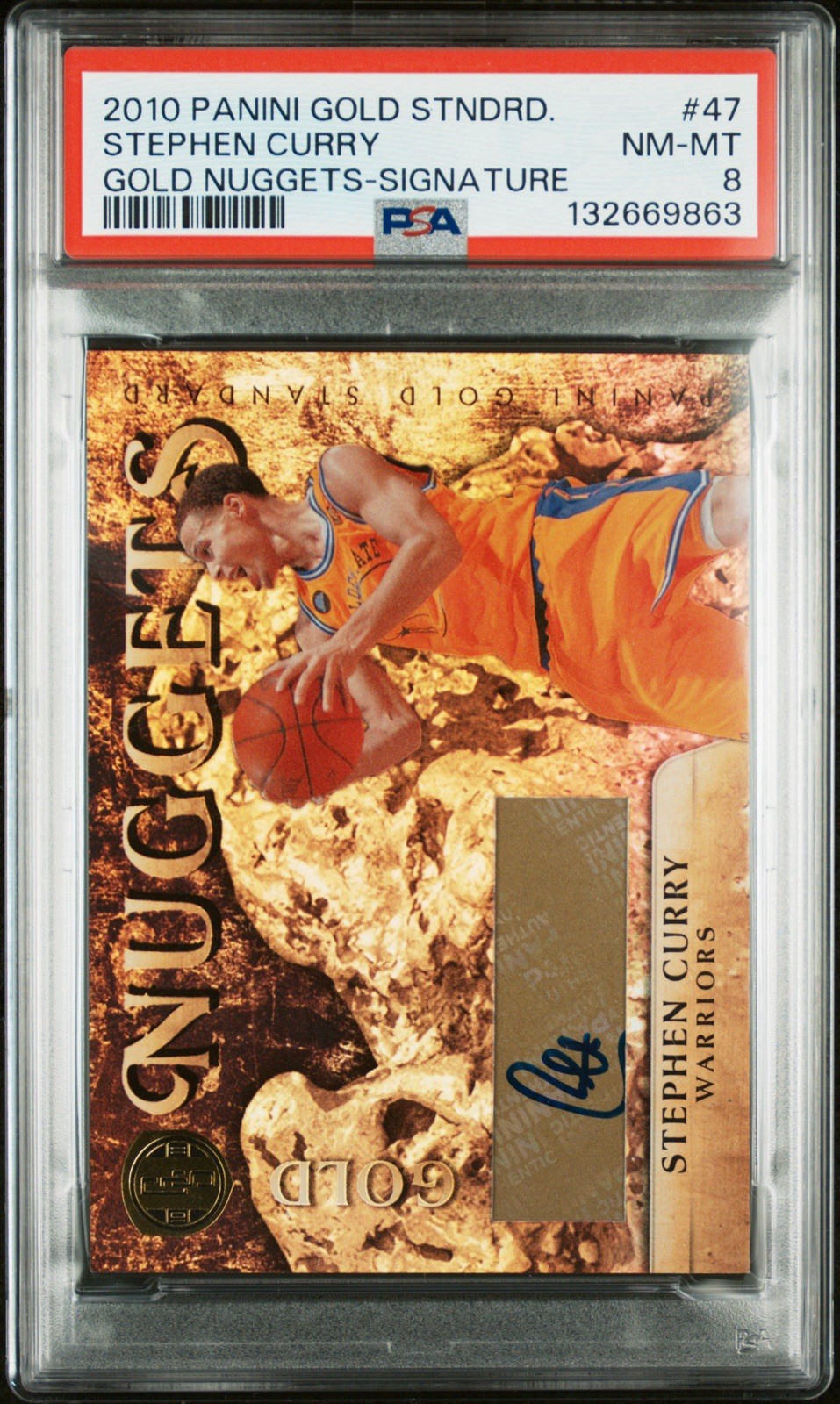 Stephen Curry Autographed Signed 2010 Gold Standard Gold Nuggets Auto #/99 PSA 8 Warriors 
