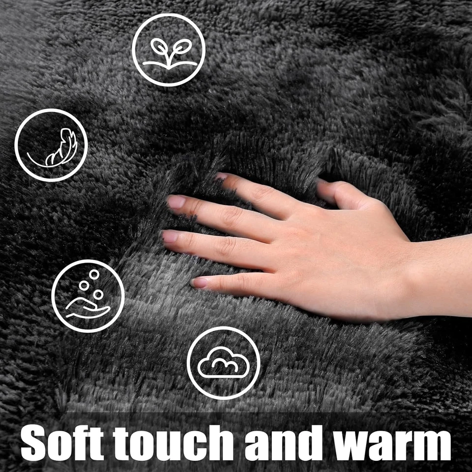 KING DARE 8x10 Area 8&apos; x 10&apos; (Rectangular), Tie-dyed Black Grey  — 第 4/4 张图片