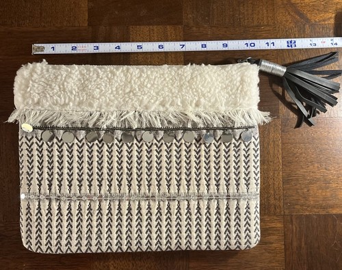 Mossimo Supply Co Bohemian Black & White With Sequins Clutch Bag Pre-Owned - Picture 7 of 7