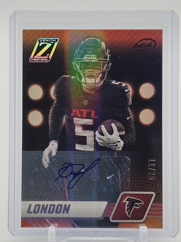 DRAKE LONDON 2023 ZENITH AUTO SILVER ARTIST PROOF /25 #5 FOOTBALL FALCONS Q6608