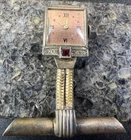 Vintage Red Ruby Costume Jewelry Watch Pin Pendant