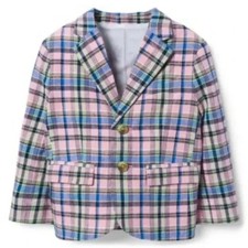Janie and Jack Baby Boy Infant Plaid Linen Blend Blazer