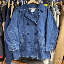 Ralph Lauren Denim Jacket Blazer Crest Buttons Double Breasted RL Women's Size M