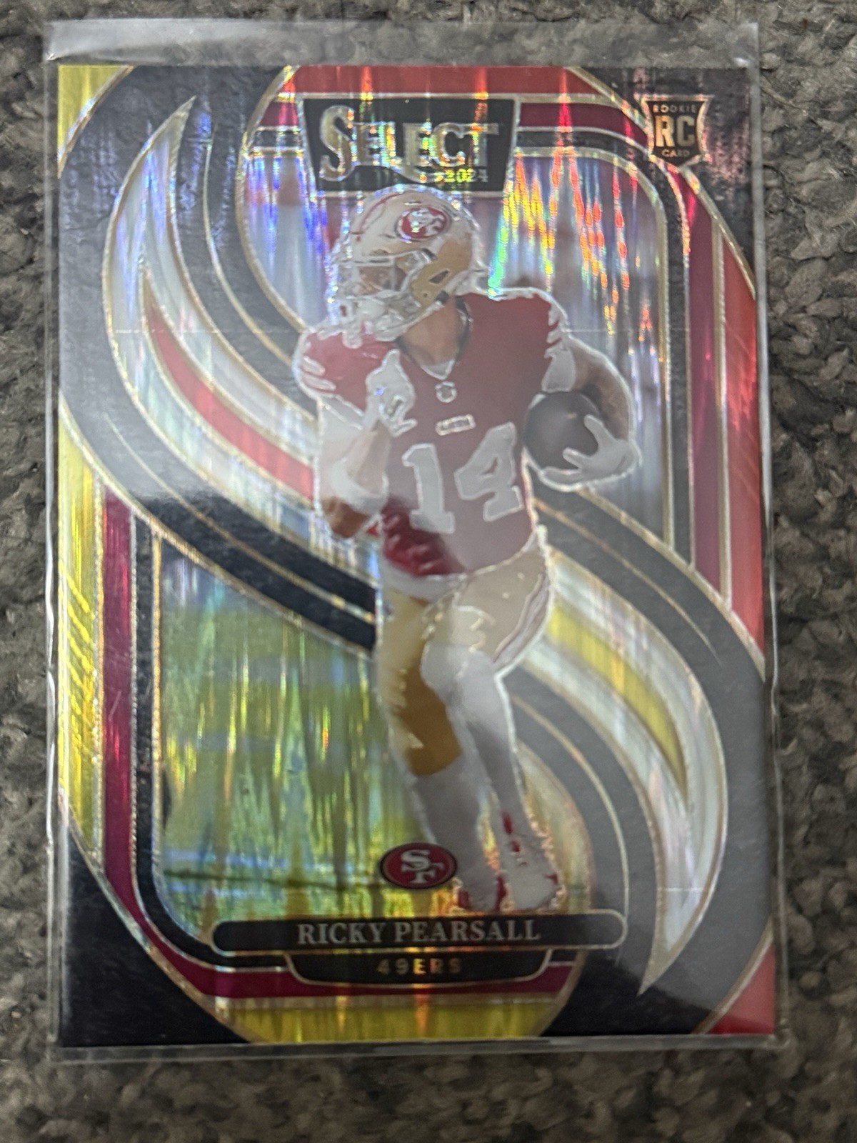 2024 Panini Select - Premier Level Ricky Pearsall #173 Red & Yellow Shock Prizm