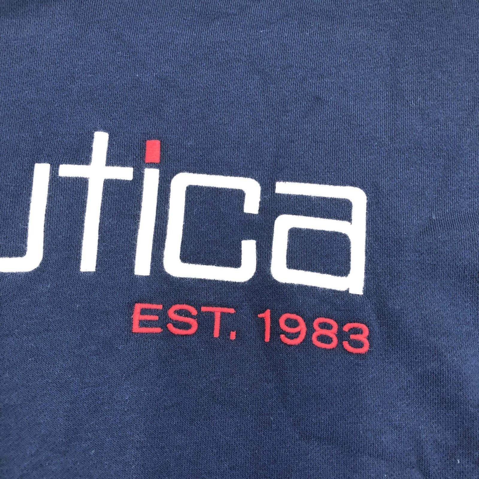 Nautica Hoodie Sweatshirt Mens Medium Blue Fleece Pullover Nautica EST 1983 Logo image 4