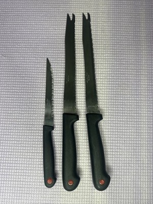 Master Cut (1) 5  Serrated Knife & (2) Carve & Serve Stainless Steel Knife Jesco