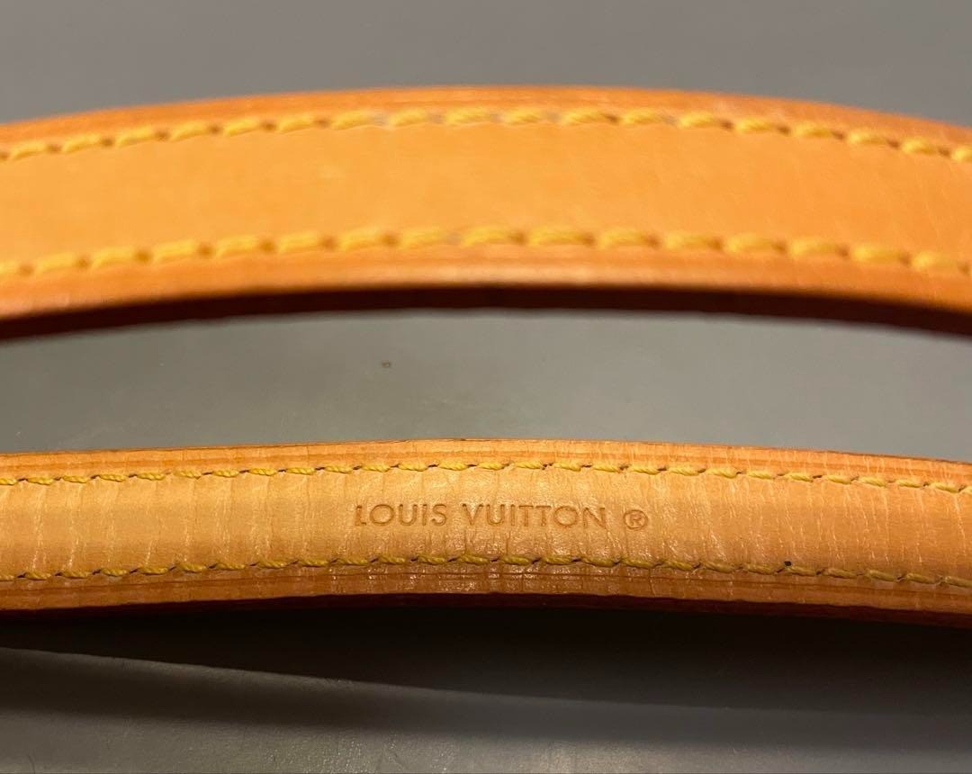 LOUIS VUITTON ブラウンレザーリード LOUIS VUITTON Dog Leash Monogram Leather Brown Gold Hardware