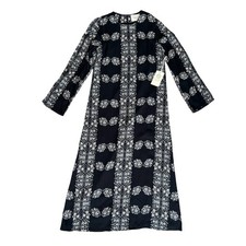 Hyacinth House Tuckernuck Women’s Harrington Navy Blue Floral Midi Dress Size XS