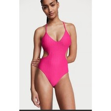 VS Victoria's Secret Cut out Monokini Cheeky Forever pink one piece swimsuit XS