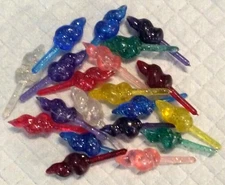 20 Large Ice Cream GLITTER SWIRL BULBS Ceramic Christmas Tree Lights Vintage