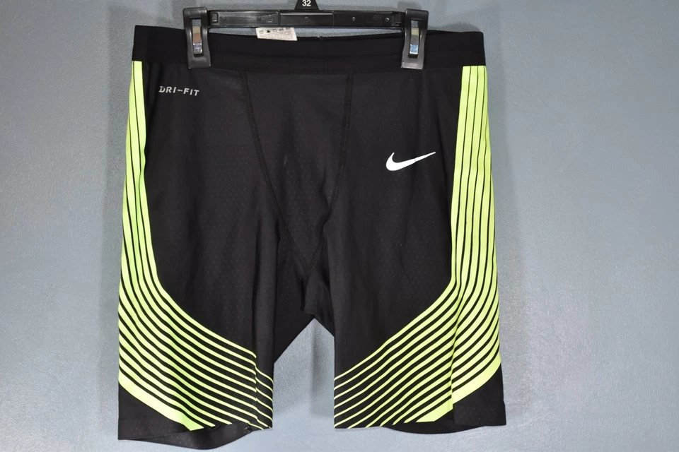 Nike Dri-Fit Power Speed running half tights men's size large, black and yellow - Image 4 of 4