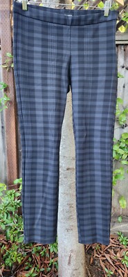 Amanda+Chelsea Gray Black Sz 6 Plaid Straight Leg Career Interview Pants EUC!