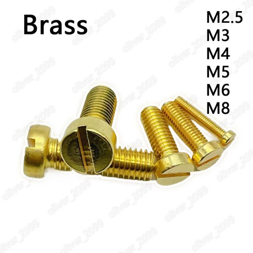 Brass Slotted Cheese Head Screws M2.5 M3 M4 M5 M6 M8 - Picture 2 of 4