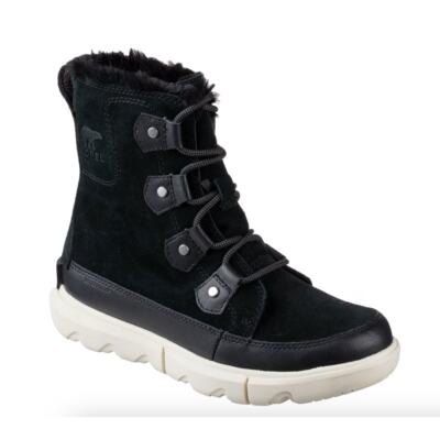 Sorel Explorer II Joan Faux Fur Waterproof Boots Women Black