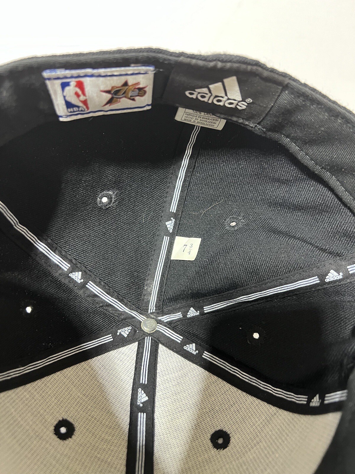 NBA Philadelphia 76ers Adidas Black Fitted Hat Cap 7 3/4 Basketball Vintage