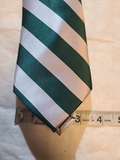 Tiemart Green/Silver Striped Tie