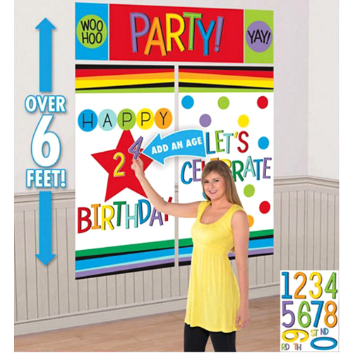 RAINBOW CUSTOMIZABLE WALL POSTER DECORATING KIT (5pc) ~ Birthday Party Supplies - Foto 1 di 1