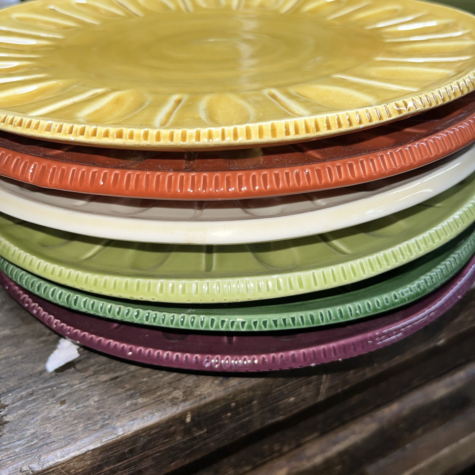 Lot Of 6 Vintage Horchow Handmade Made In Italy Platter/Plates 11.5” Nice!