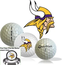 NFL Minnesota Vikings • Golf Balls 12 pack • TaylorMade TP5 • Refinished