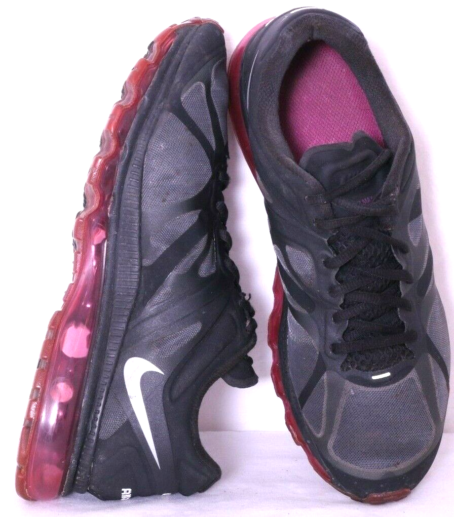 Nike 487679-006 Air Max 360 2 Black Red Mesh Lace-Up Running