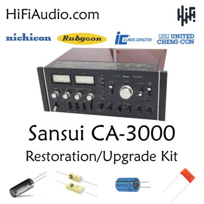 SANSUI CA-3000 amp rebuild restoration Capacitor Kit repair