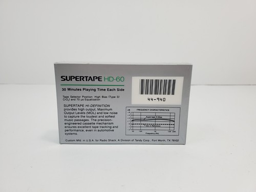 Realistic Supertape Chrome TYPE II Blank Audio Cassette HD-60 44-940 NEW - Picture 2 of 3
