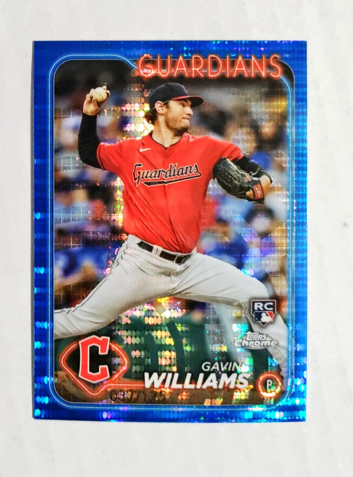 Gavin Williams 2024 Topps Chrome RC #15 Rookie BLUE Sonar REFRACTOR 037/125 z41