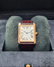 Cartier Tank Solo 3167 28mm White Dial 18k Rose Gold Bezel W5200025