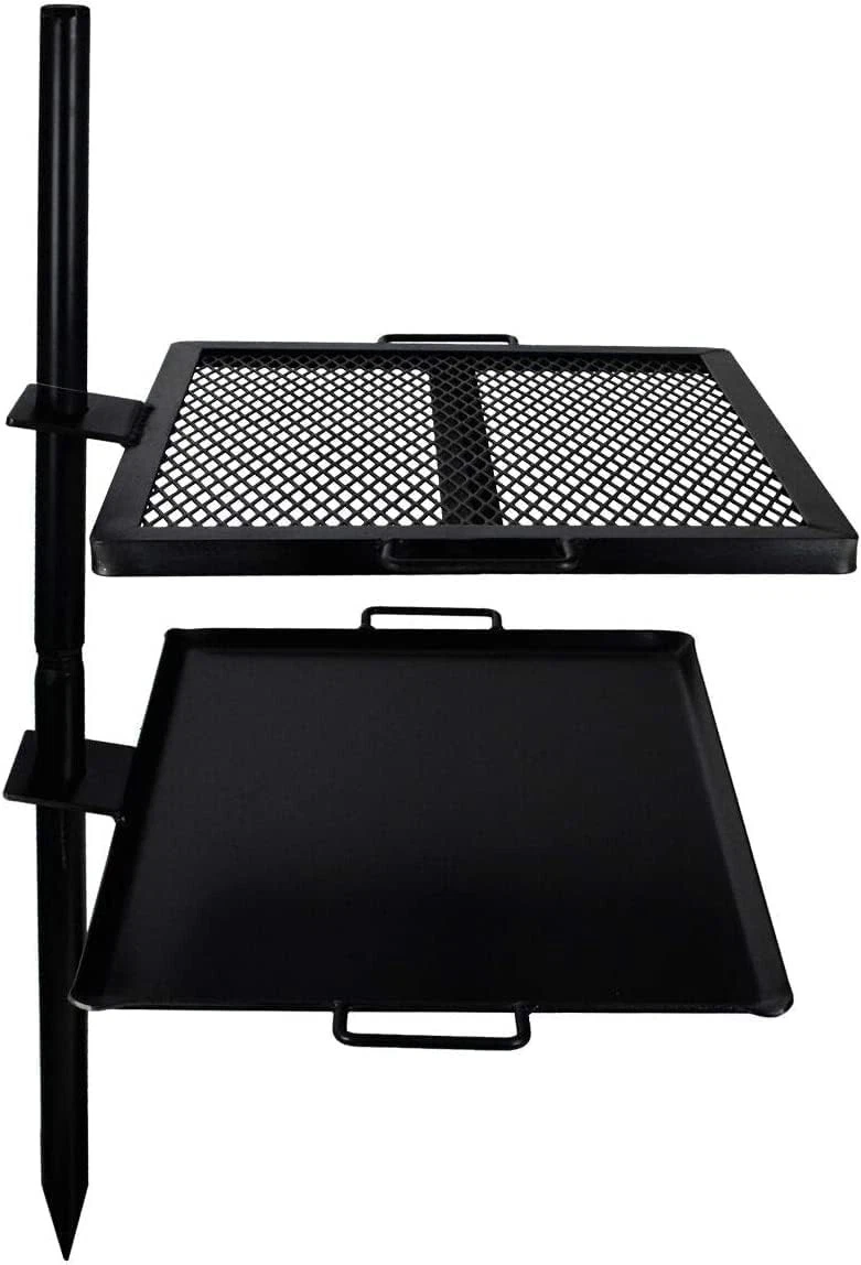Open Fire Camping Grill & Skillet Combo – Portable Outdoor Campfire Cooking Tool