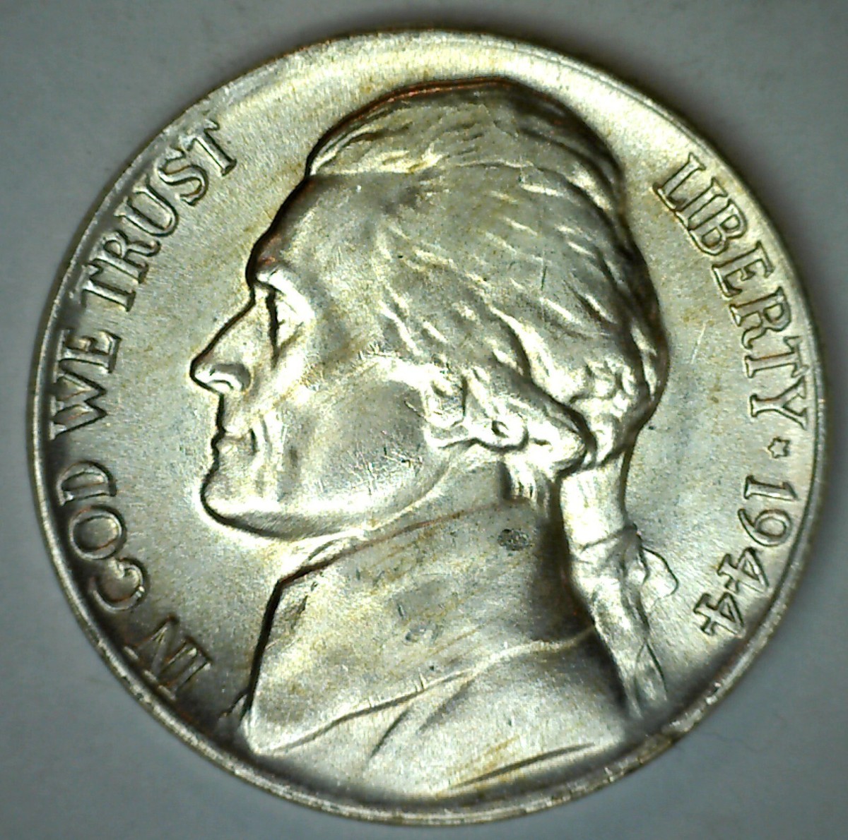 jetone 1944 P Wartime Silver Jefferson Nickel UNCIRCULATED Five