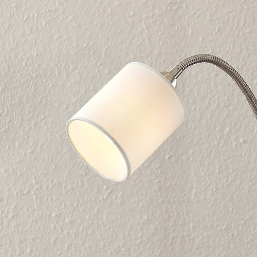 Stoff Stehlampe,Stehleuchte Textil,Standleuchte Lampenschirme weiß,1x E27 max. - Bild 8 von 9