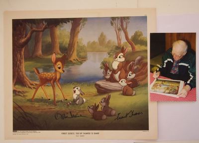 40's Forest Secrets Told by Thumper To Bambi Lithograph Signed