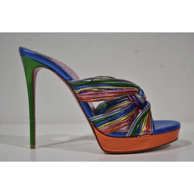Christian Louboutin マルチカラーハイヒール Christian Louboutin Multitaski Alta 120 Multicolor Backless Sandal