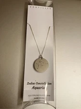 Zootility Unisex, 925 Silver Chain & Aquarius Zodiac Pendant  / NWT