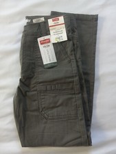 NEW Wrangler Boys Utility Pants w/ Adjust to Fit Waistband 10 Regular Brown