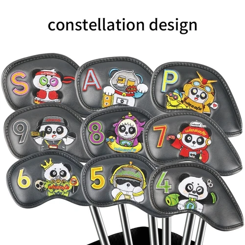9pcs Cartoon Animal Design One Sided Number Golf Iron Covers Iron Club Headcover - Picture 5 of 8