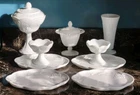 Vintage 1960s Indiana Glass White Milk Glass Colony Harvest Grape Luncheon Lot !