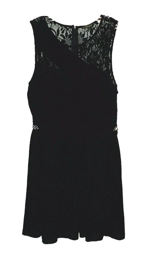 Nuevo Vestido Katia Acolchado Cuentas Estrás Fruncido Drapeado Encaje Acolchado Negro 1XL Foto 4 de 4