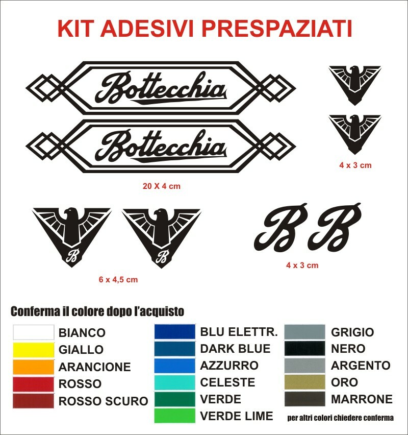 KIT Adesivi Bottecchia Bici Vintage Alta qualità sticker decals