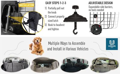 XtremeAuto Headrest Mesh Dog Guard For Audi A4 Allroad (2009-2016) – Adjustable Safety Barrier