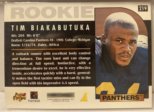 1996 Score Artist's Proof #219 Tim Biakabutuka Rookie Football Card - Picture 2 of 2