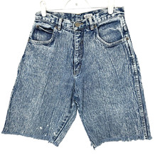 Vintage Pure Jeanswear Juniors Size 10 Cutoff Acid Wash Denim Shorts Stretch