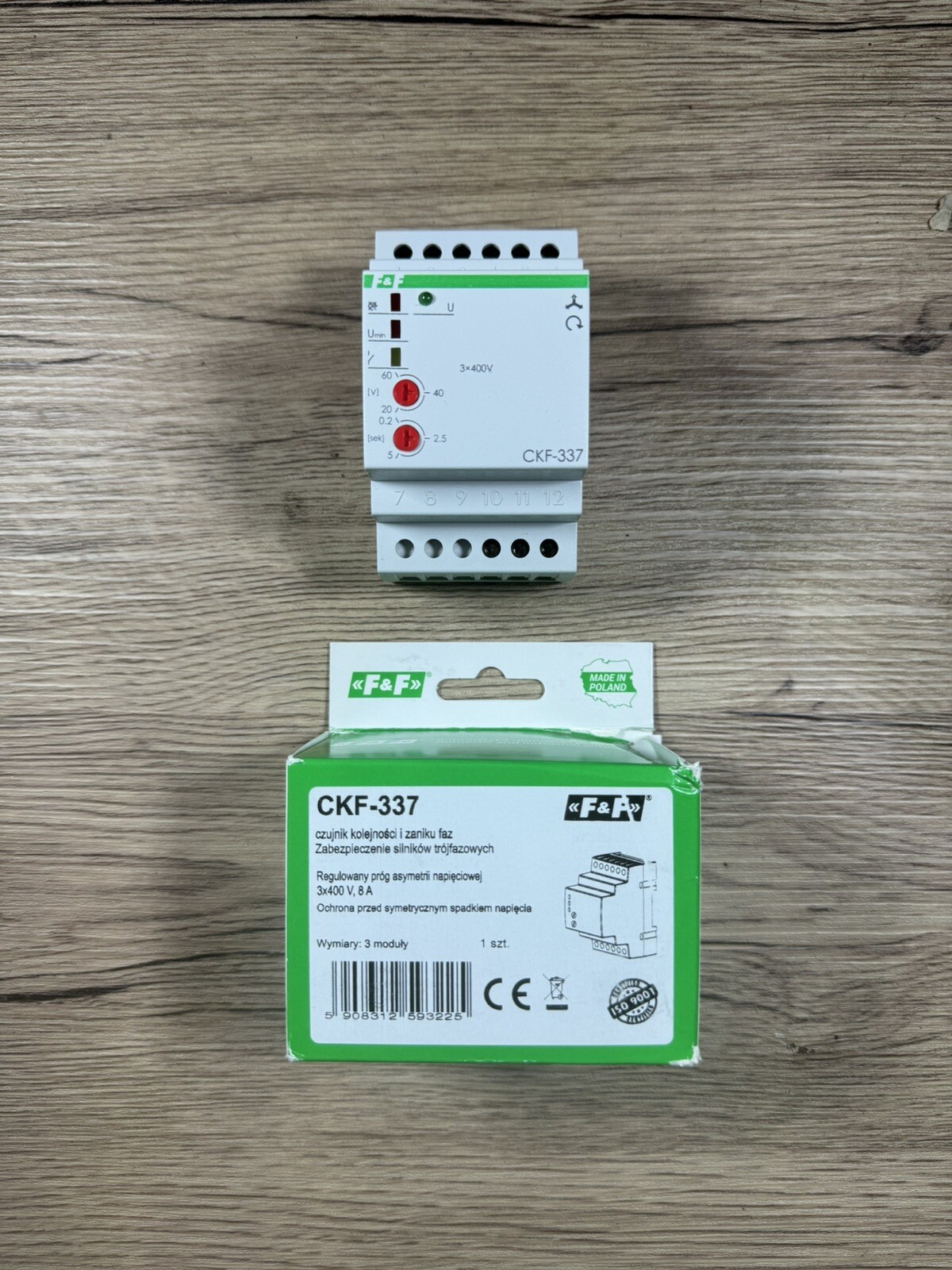 Relè di ordine, decadimento e asimmetria di fase 10A 1P 0,2-5 sec 20-60V CKF-337