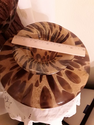 MURANO STYLE HAND BLOW ART GLASS LEOPARD PATTERN VASE OVOID LOOK MADE IN ITALY - Picture 6 of 12