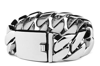 #ad #ad Biker Punk Rocker Square Skull 9quot; Stainless teel Bracelet Halloween from USA $32.99